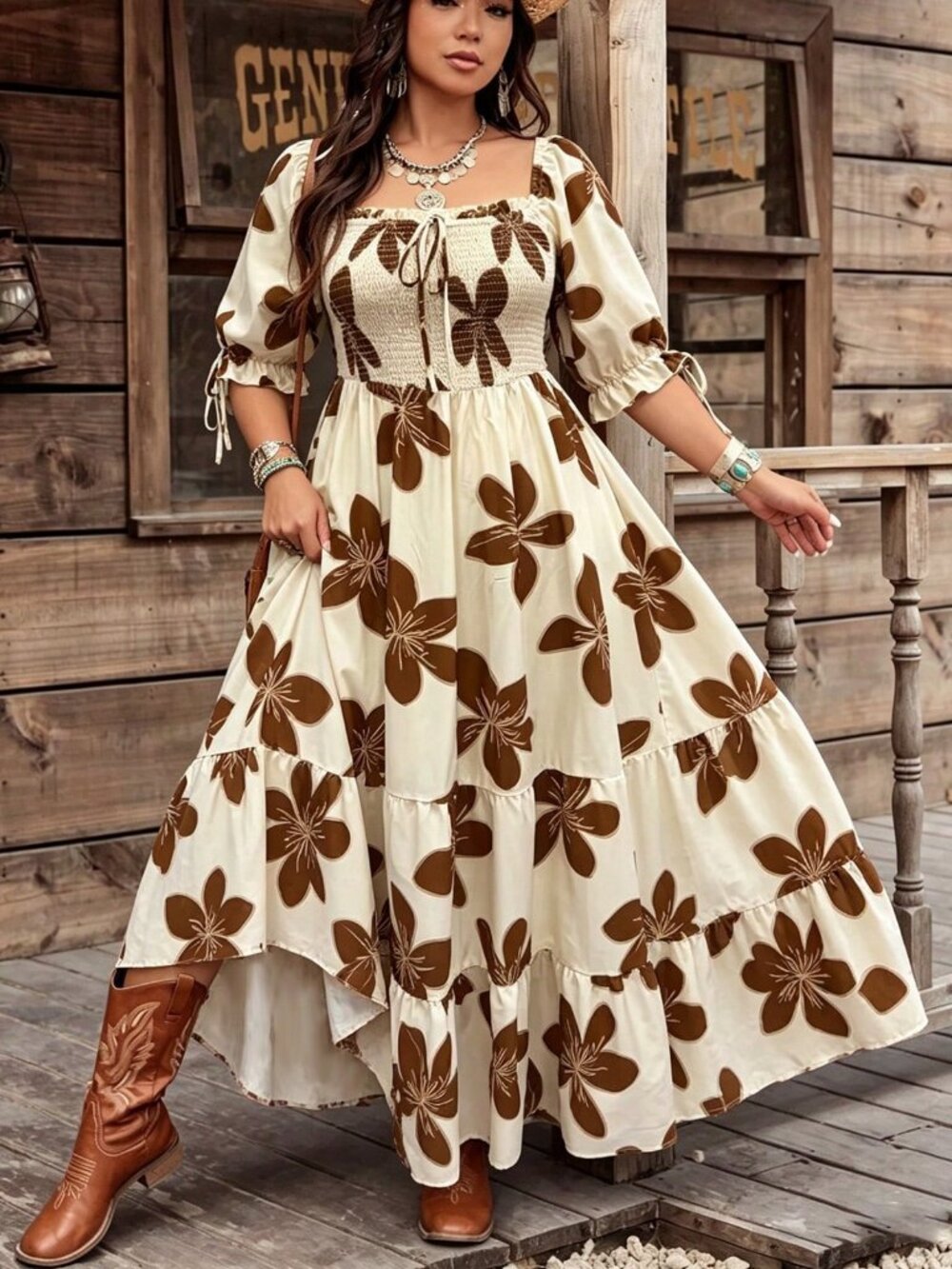 Multicolor Boho Women's Plus Size off shoulder Floral Short Sleeve maxi Dress - Picture 1 of 5
